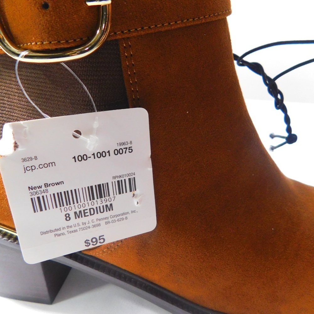 Liz Claiborne Brown Suede Buckle Ankle Boots – Size 8M - Picture 7 of 13